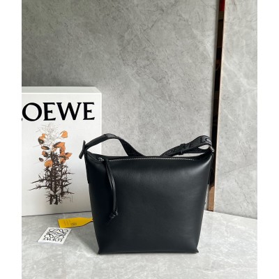 Loewe Cubi Small Bag in Black Calfskin and Jacquard