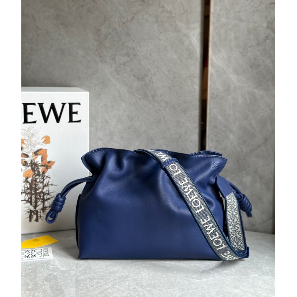 Loewe Flamenco Clutch Bag In Dark Purple Leather