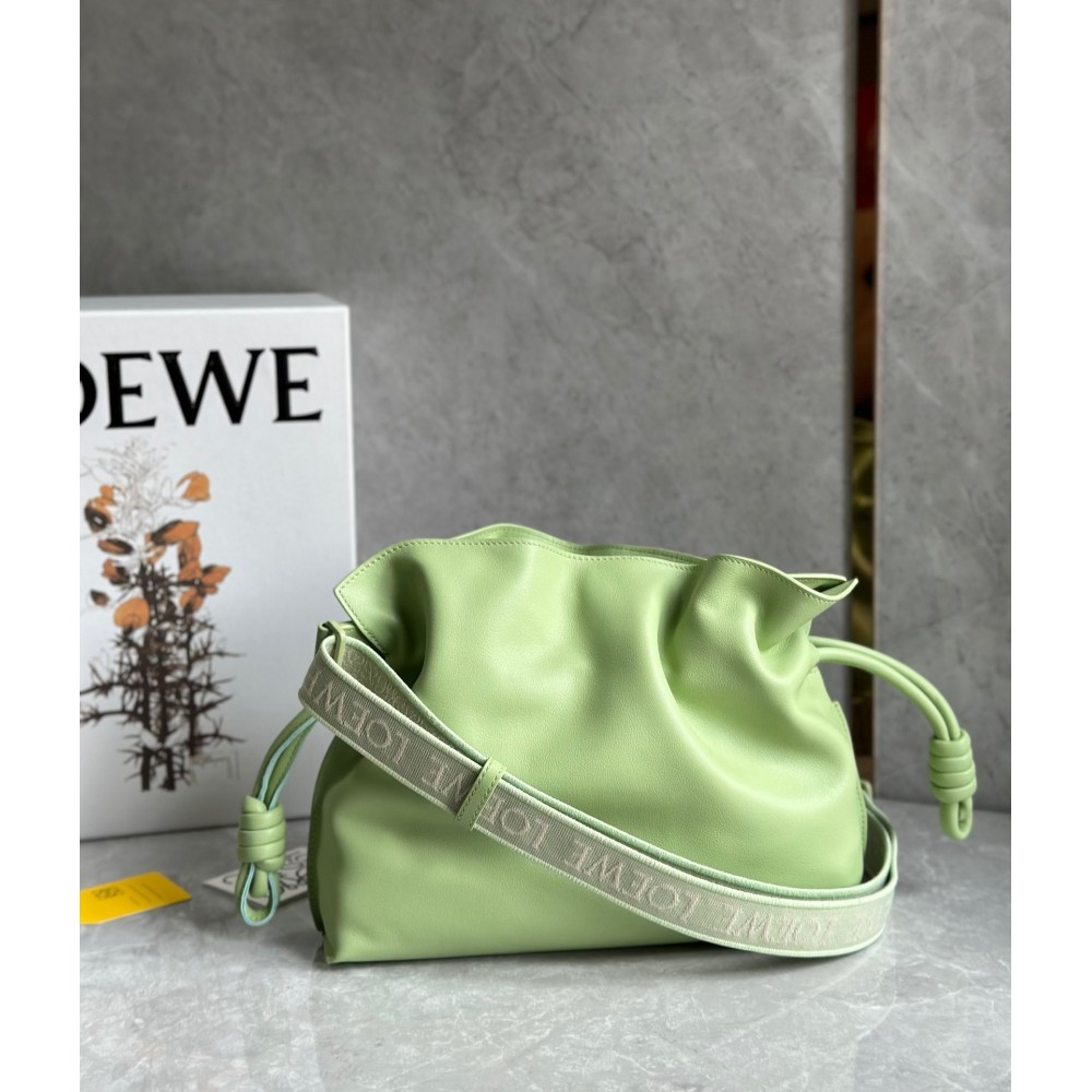 Loewe Flamenco Clutch Bag In Lime Green Leather