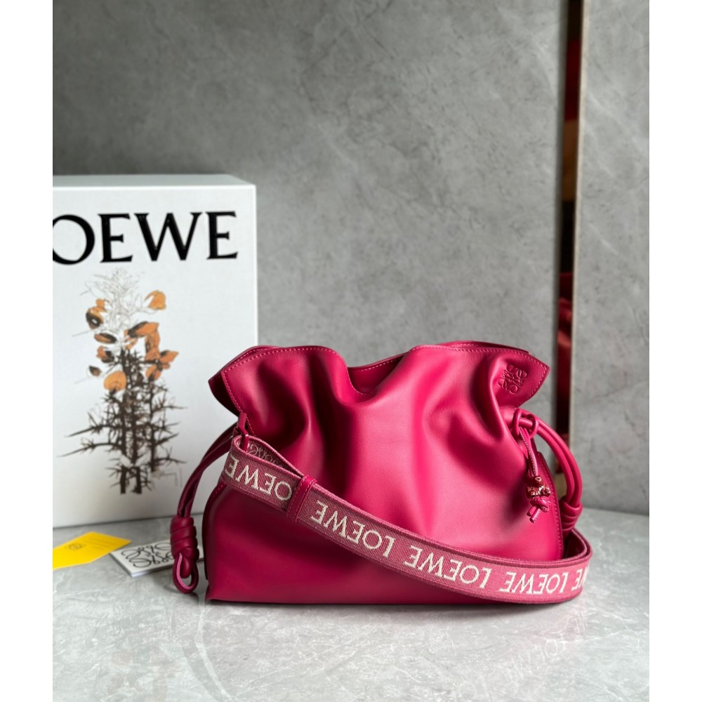 Loewe Flamenco Clutch Bag In Ruby Red Leather