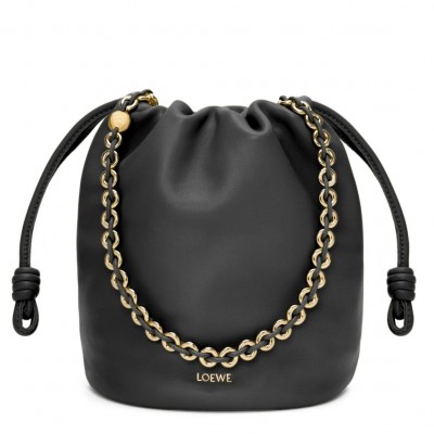 Loewe Flamenco Purse Bucket Bag in Black Nappa Lambskin