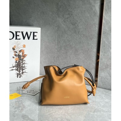 Loewe Mini Flamenco Clutch Bag in Warm Desert Nappa Calfskin