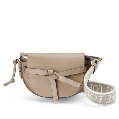 Loewe Mini Gate Dual Bag In Sand Calfskin