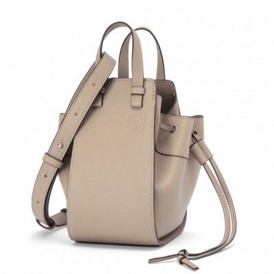 Loewe Mini Hammock Drawstring Bag In Sand Calfskin