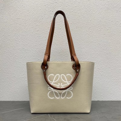 Loewe Small Anagram Tote In Jacquard and Calfskin