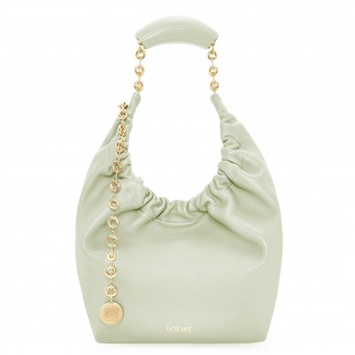 Loewe Small Squeeze Bag in Spring Jade Nappa Lambskin